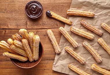 Los snacks dulces como los churros también funcionan para las fiestas