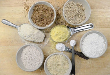 Distintos tipos de harina para preparar un pan sin gluten