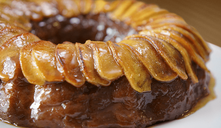 Budín de Panetón y Manzana