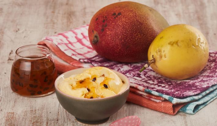 Postre Helado de Mango y Maracuyá